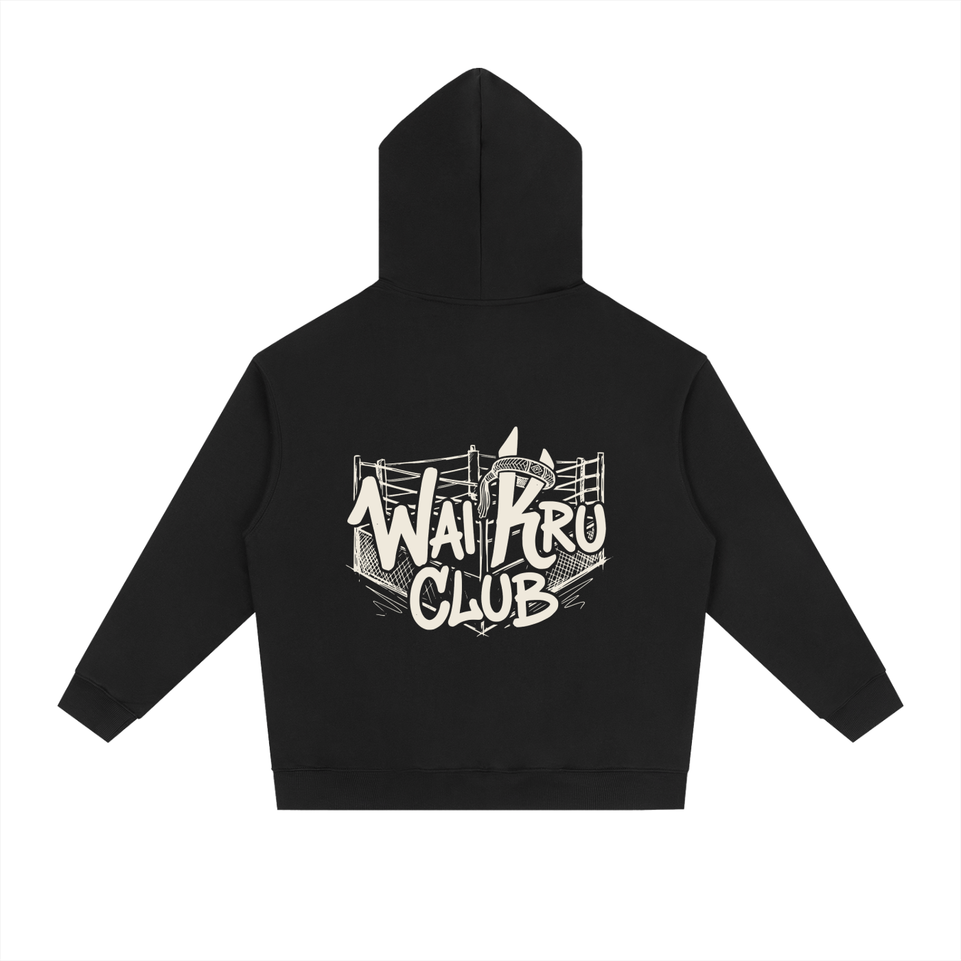 WAI KRU CLUB Ring Side Hoodie - Black